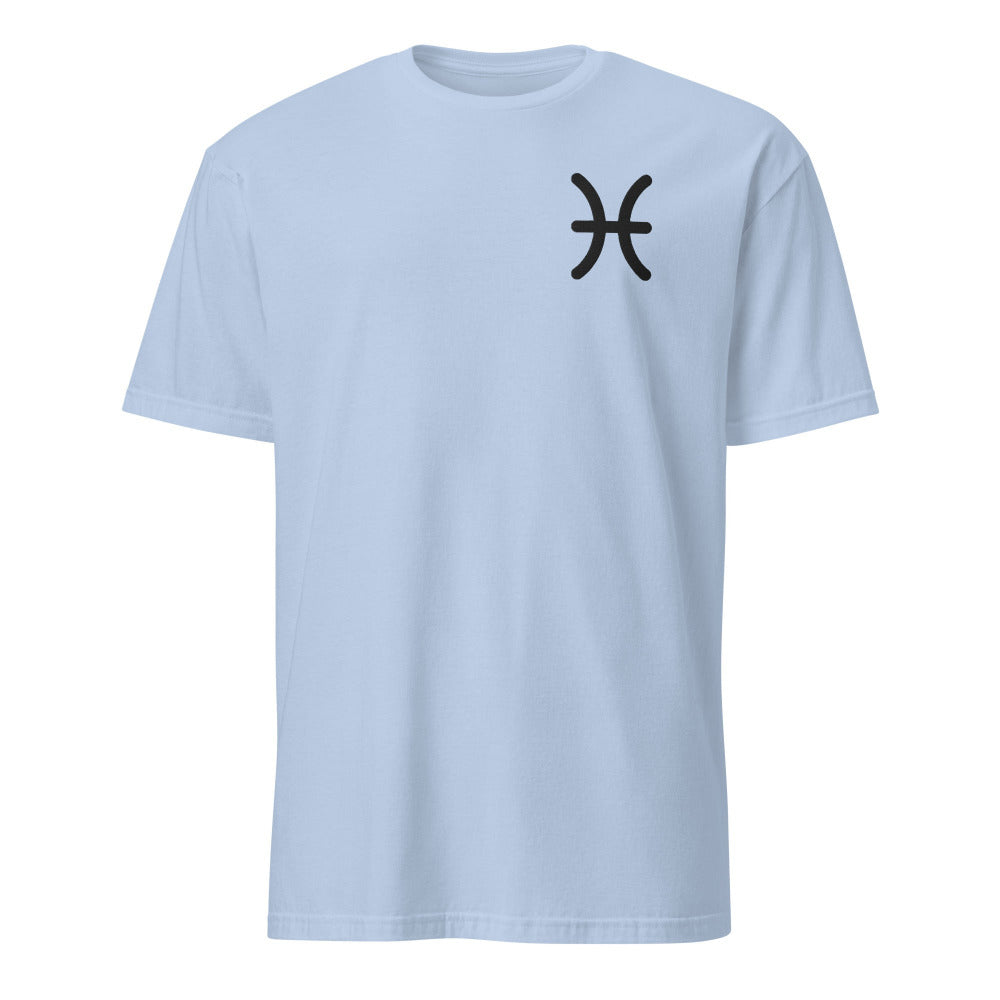 Pisces Zodiac Embroidered TShirt - Light Blue Color - https://ascensionemporium.net